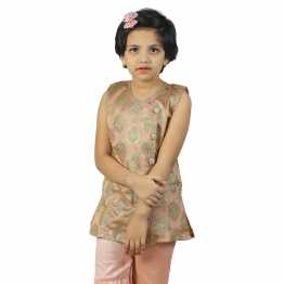 "Girls' Sherwani Style  Kamiz & Sarara 2 Pieces Set"